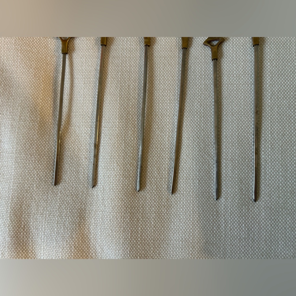 WILLIAMS SONOMA Vintage Brass Animal Skewers, Set 6 - Picture 5 of 8